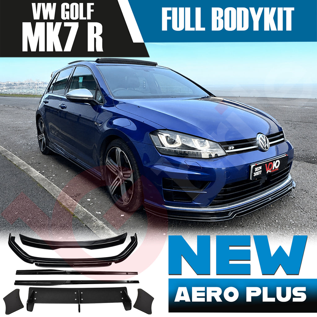 VW GOLF MK7 R FULL BODYKIT FRONT SPLITTER SIDE SKIRTS DIFFUSER SPOILER 2013-2016