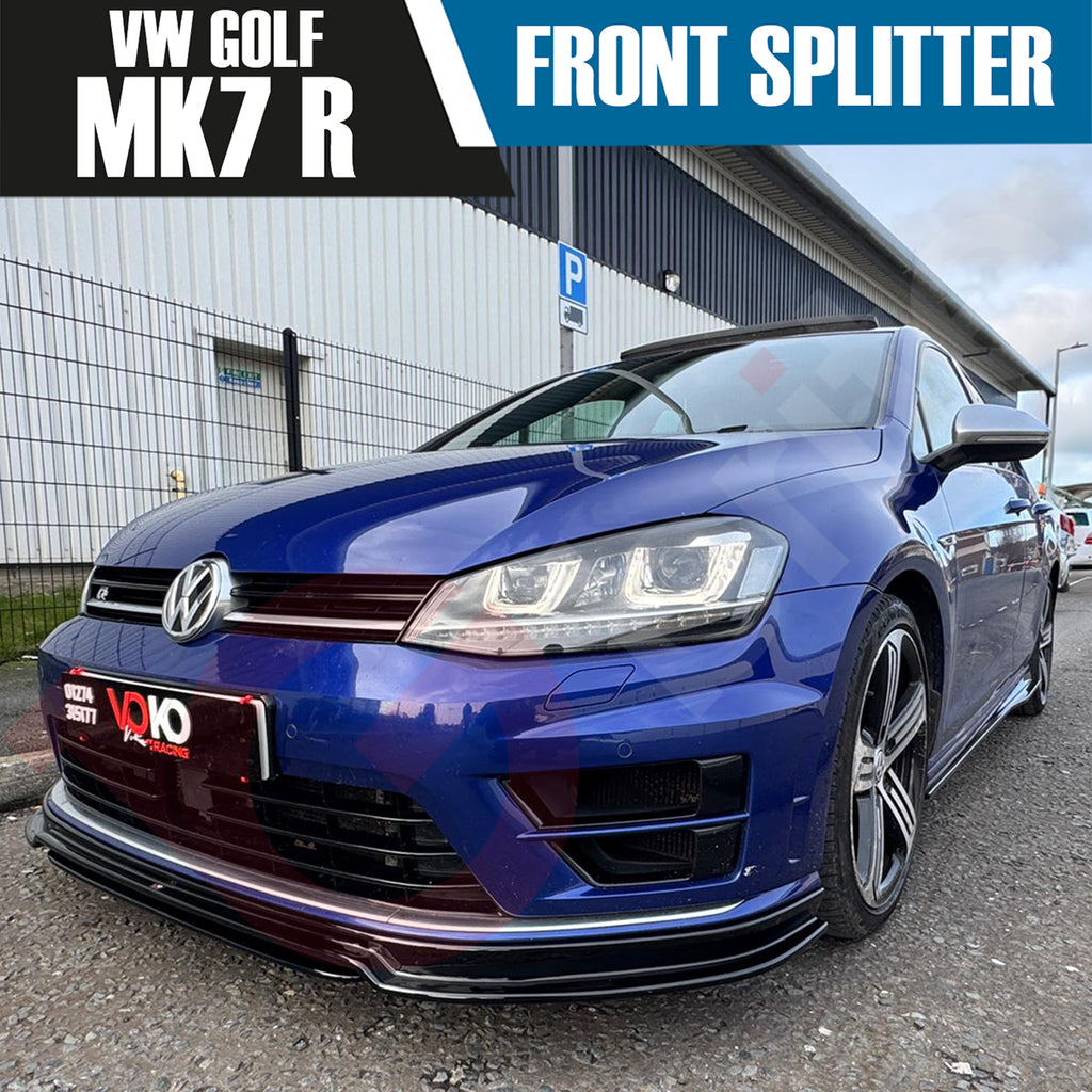 VW GOLF MK7 R VOKO RACING GLOSS BLACK FRONT BUMPER SPLITTER LIP