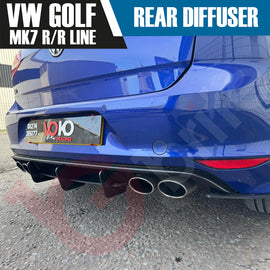 REAR BUMPER DIFFUSER & REAR SIDE SPATS FOR VW GOLF MK7 R & R LINE 2013 - 2016