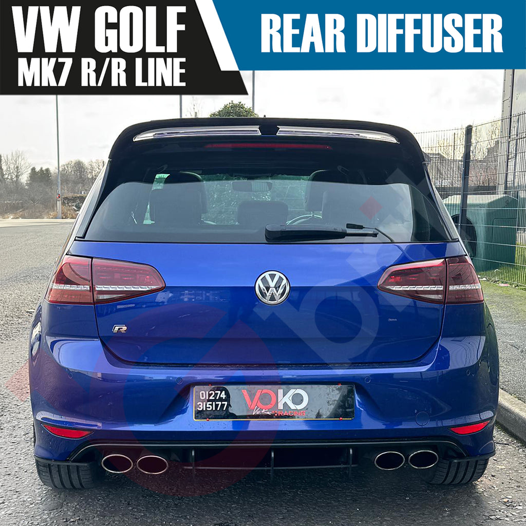 REAR BUMPER DIFFUSER & REAR SIDE SPATS FOR VW GOLF MK7 R & R LINE 2013 - 2016
