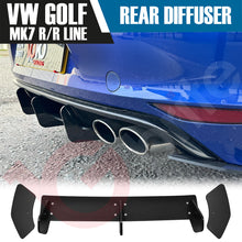Load image into Gallery viewer, REAR BUMPER DIFFUSER &amp; REAR SIDE SPATS FOR VW GOLF MK7 R &amp; R LINE 2013 - 2016