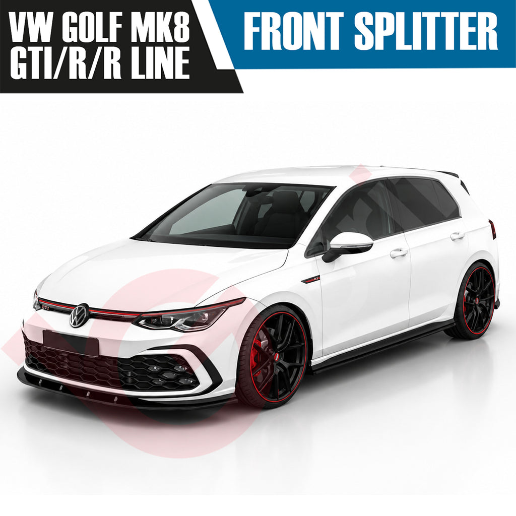 VW GOLF MK8 GTI GTD R VOKO RACING GLOSS BLACK FRONT BUMPER SPLITTER LIP