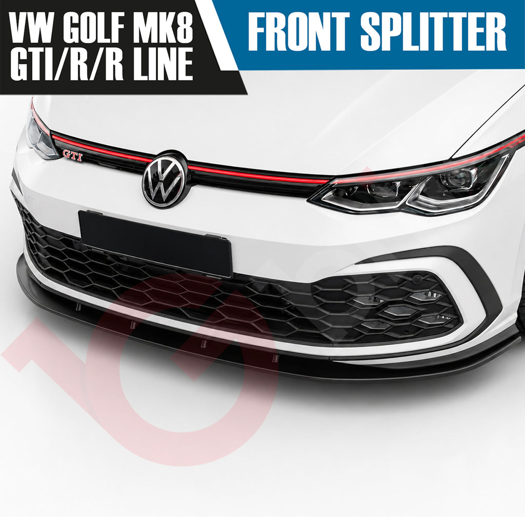 VW GOLF MK8 GTI GTD R VOKO RACING GLOSS BLACK FRONT BUMPER SPLITTER LIP