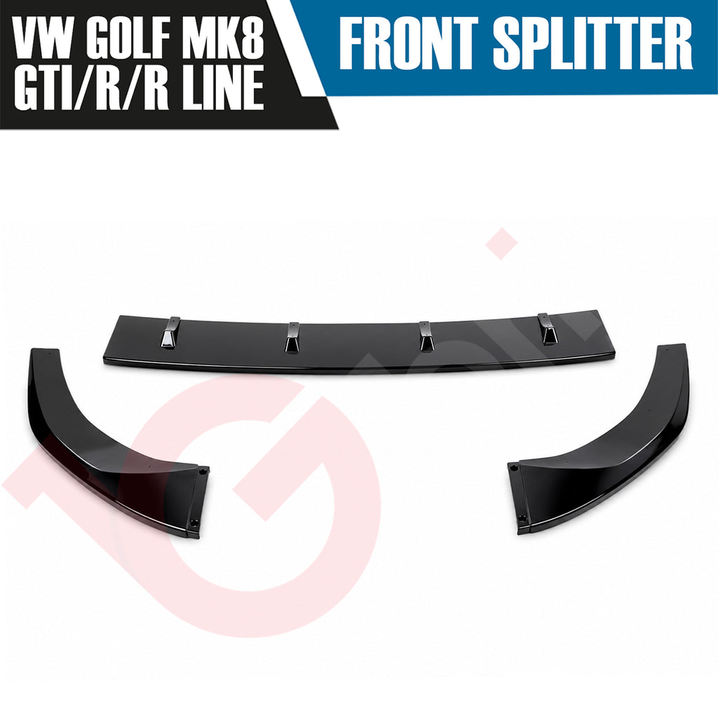 VW GOLF MK8 GTI GTD R VOKO RACING GLOSS BLACK FRONT BUMPER SPLITTER LIP