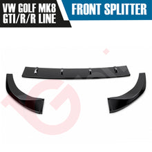 Load image into Gallery viewer, VW GOLF MK8 GTI GTD R VOKO RACING GLOSS BLACK FRONT BUMPER SPLITTER LIP