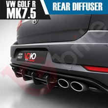Load image into Gallery viewer, VW GOLF MK7.5 R REAR BUMPER DIFFUSER EXTENSION BLACK 2017-2020