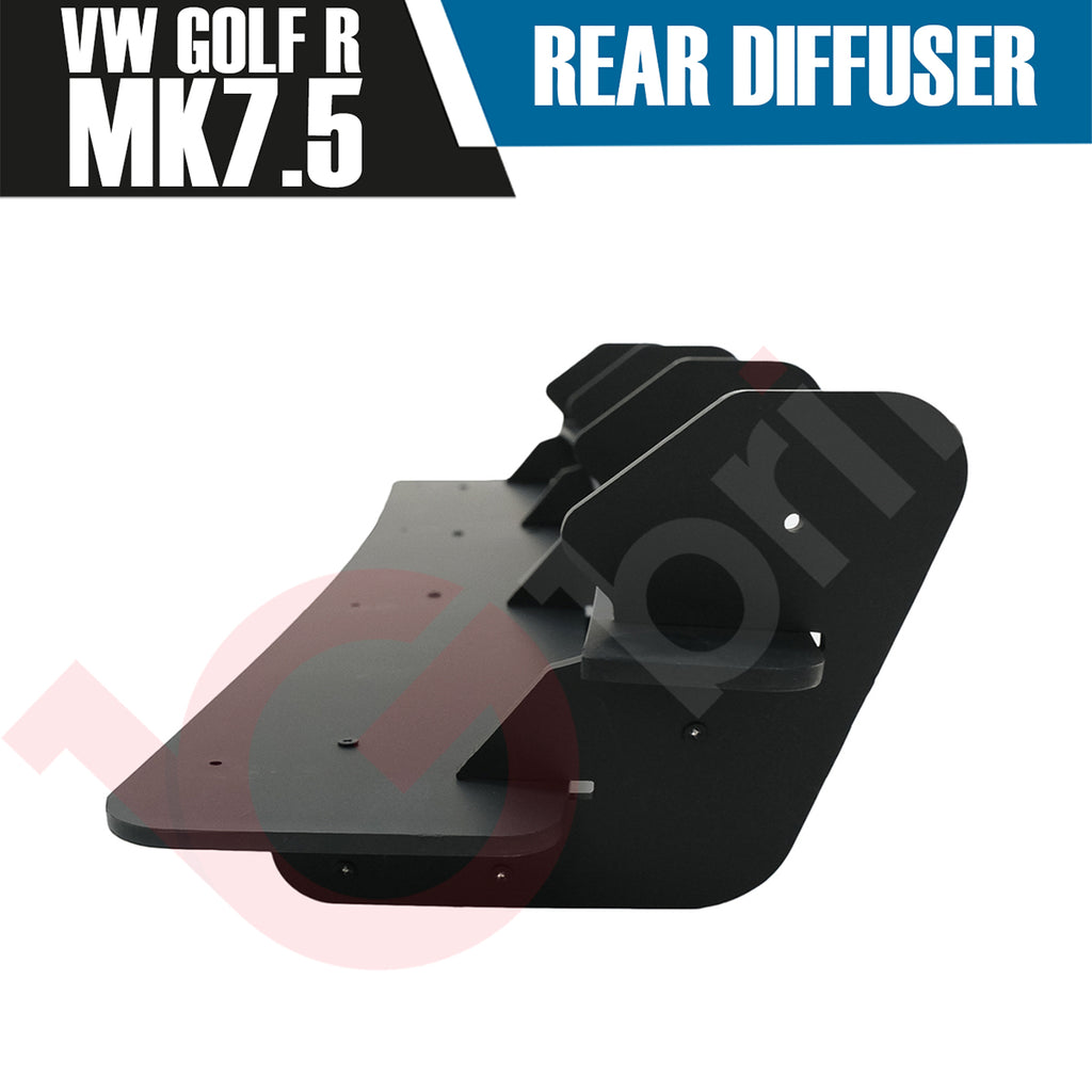 VW GOLF MK7.5 R REAR BUMPER DIFFUSER EXTENSION BLACK 2017-2020