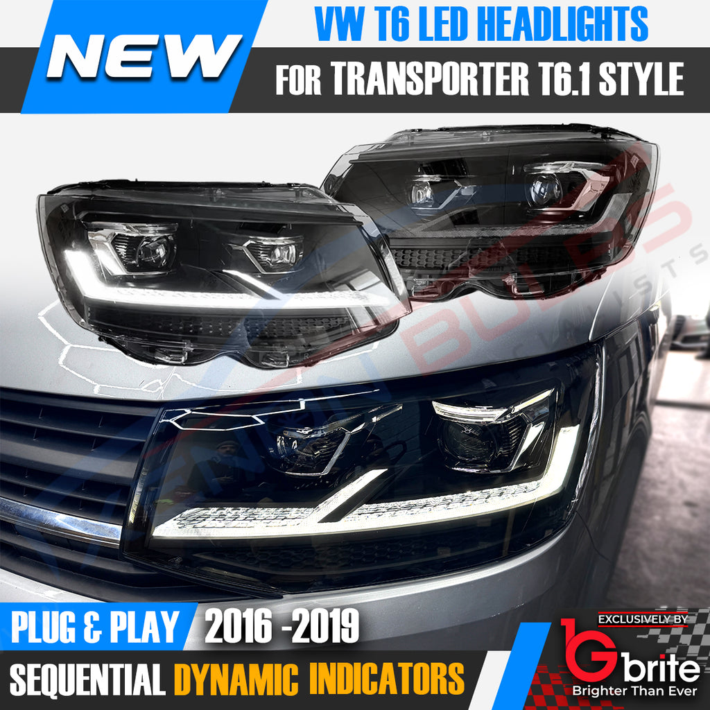 VW Transporter T6 LED Bi-xenon Headlamps 2016-19 DRL Sequential Indicator