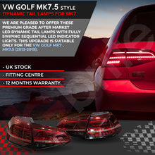 Load image into Gallery viewer, VW Golf MK7.5 Style LED TAIL LAMPS LIGHTS FOR VW MK7 SEQUENTIAL FLOWING INDICATOR