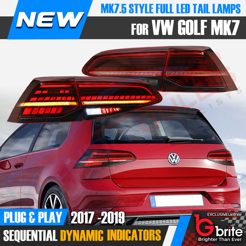 VW Golf MK7.5 Style LED TAIL LAMPS LIGHTS FOR VW MK7 SEQUENTIAL FLOWING INDICATOR
