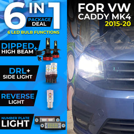 VW CADDY MK4 2015-20 UPGRADE PACKAGE DEAL CANBUS LED HEADLIGHT DRL BULBS