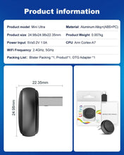 Load image into Gallery viewer, CarlinKit MINI Ultra 3 Wireless Adapter - Converts wired CarPlay/Android Auto to wireless