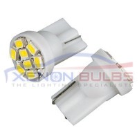 T10/501/W5W 8 SMD WHITE BULBS - PAIR..