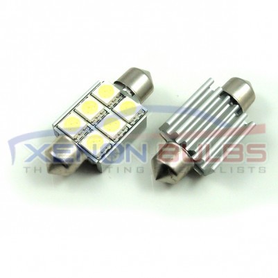 39MM LED Festoon Bulbs 6 SMD CANBUS ERROR FREE