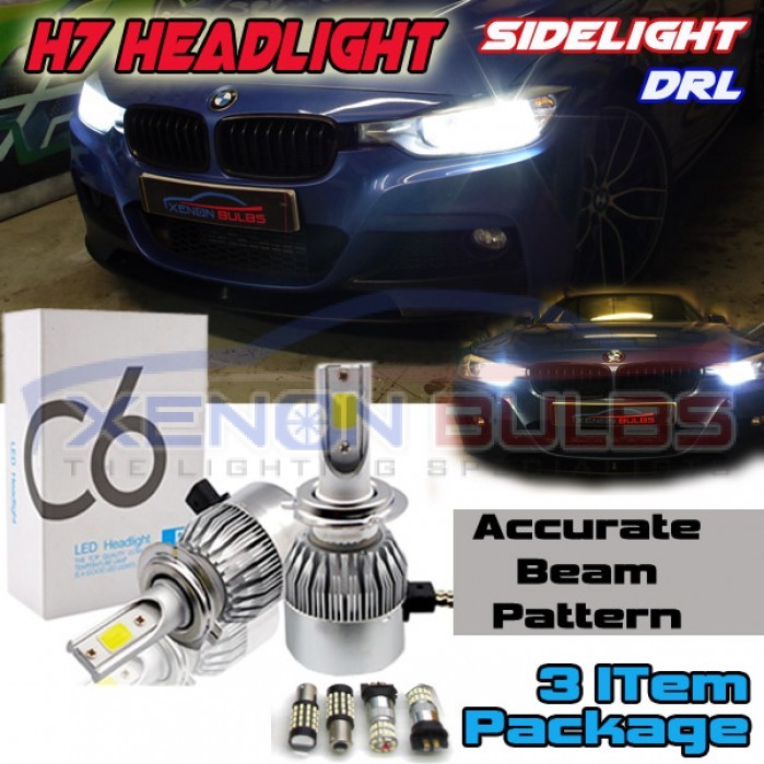 BMW F20 PACKAGE DIPPED BEAM SIDELIGHTS DAYTIME LIGHTS LED WHITE SUPER BRIGHT H7 